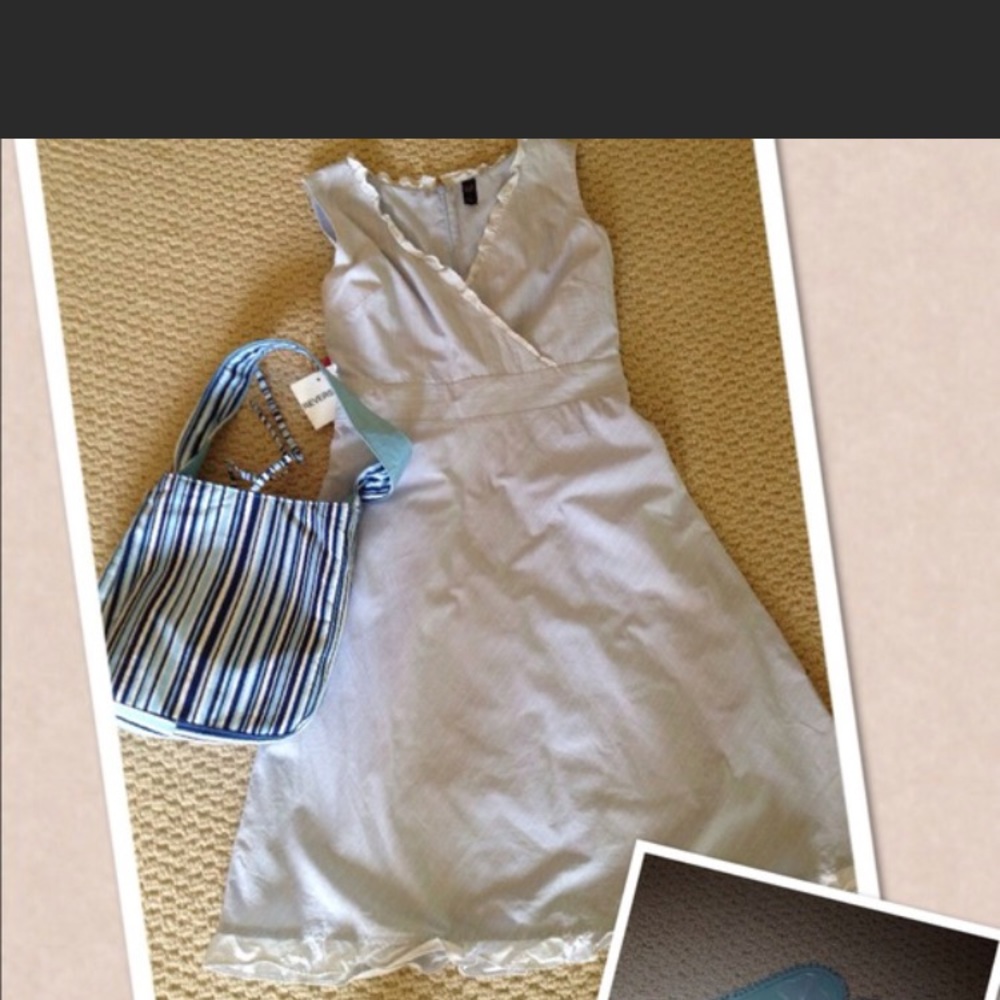 Reversible Tote - Tie Closure - Zip Pocket - New. - Picture 2 of 2